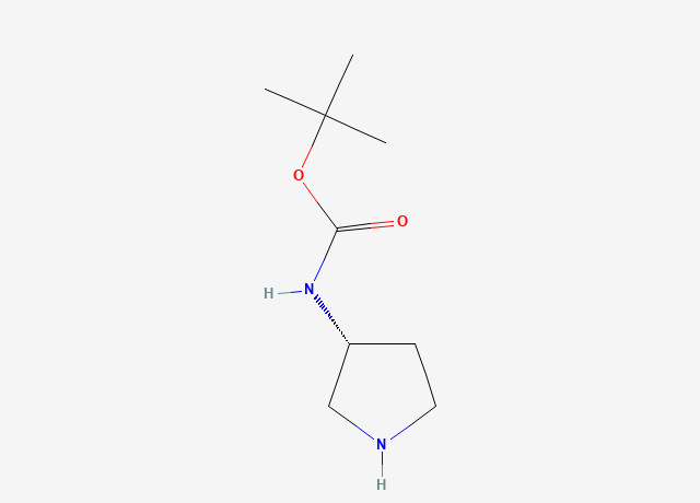 (3R)-(+)-3-(tert-Butoxycarbonylamino)-pyrrolidine structure