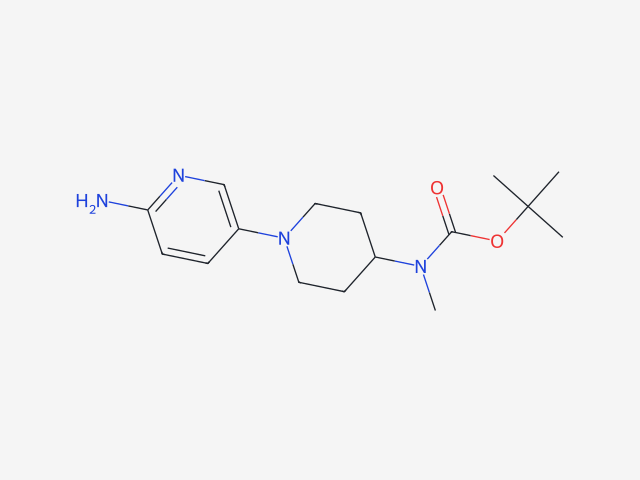 tert-butyl (1-(6-aminopyridin-3-yl)piperidin-4-yl)(methyl)carbamate structure