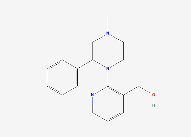 1-(3-Hydroxymethylpyridin-2-yl)-4-methyl-2-phenylpiperazine structure