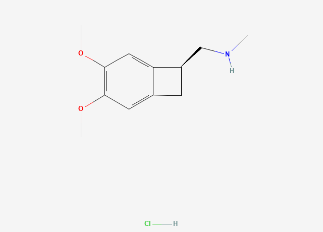 (1S)-4,5-二甲氧基-1-[(甲基氨基)甲基]苯并环丁烷盐酸盐 结构式
