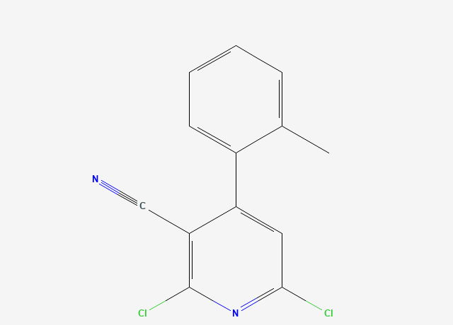 2,6-dichloro-4-(o-tolyl)nicotinonitrile structure