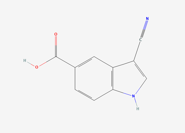 3-Cyano-1H-indole-5-carboxylic acid structure