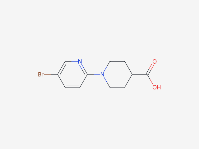 1-(5-bromopyridin-2-yl)piperidine-4-carboxylic acid structure